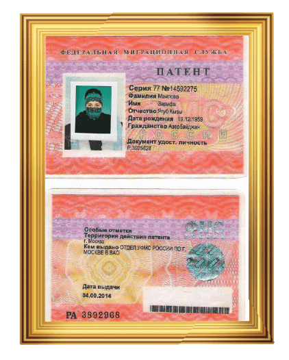 4 sentyabr 2014-cü ildə Zərifə xanım Federal Miqrasiya Xidmətindən sənəd aldı.